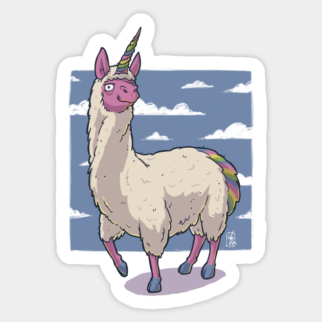 Llama elemental Sticker by MBGraphiX